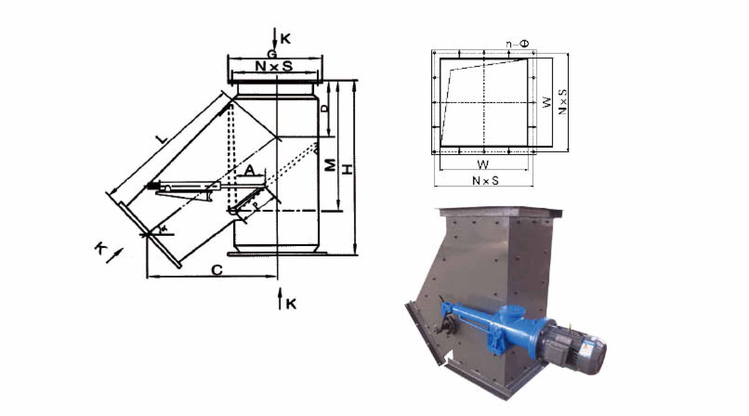 3-way-dsf-electric-hydraulic-discharger-unloaders-technical-drawing